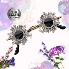 Load image into Gallery viewer, Crystal and Flower Designer Sunglasses
