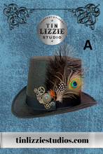 Load image into Gallery viewer, Steampunk Feather Hat