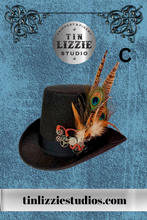 Load image into Gallery viewer, Steampunk Feather Hat