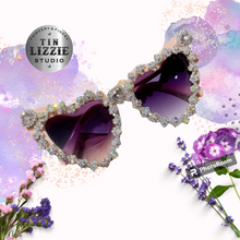 Load image into Gallery viewer, Crystal and Flower Designer Sunglasses