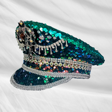 Load image into Gallery viewer, Unique Sequin and Rhinestone LED Captains Hat