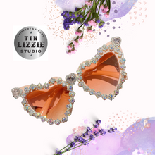 Load image into Gallery viewer, Crystal and Flower Designer Sunglasses