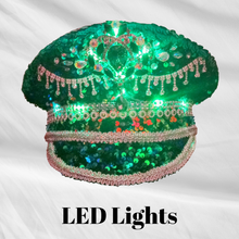 Load image into Gallery viewer, Unique Sequin and Rhinestone LED Captains Hat