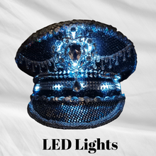 Load image into Gallery viewer, Unique Sequin and Rhinestone LED Captains Hat
