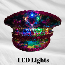 Load image into Gallery viewer, Unique Sequin and Rhinestone LED Captains Hat