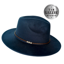 Load image into Gallery viewer, Summer Festival Hat with Vegan Leather Band - Festival Wear