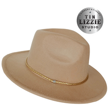 Load image into Gallery viewer, Summer Festival Hat with Vegan Leather Band - Festival Wear