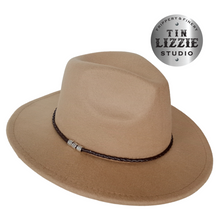 Load image into Gallery viewer, Summer Festival Hat with Vegan Leather Band - Festival Wear