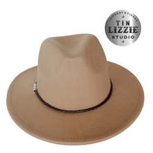 Load image into Gallery viewer, Summer Festival Hat with Vegan Leather Band - Festival Wear