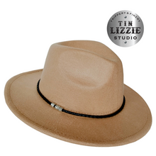 Load image into Gallery viewer, Summer Festival Hat with Vegan Leather Band - Festival Wear