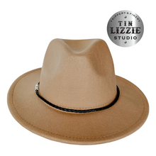 Load image into Gallery viewer, Summer Festival Hat with Vegan Leather Band - Festival Wear