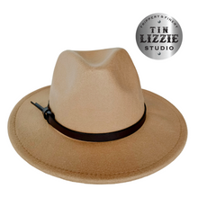 Load image into Gallery viewer, Summer Festival Hat with Vegan Leather Band - Festival Wear
