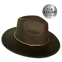 Load image into Gallery viewer, Summer Festival Hat with Vegan Leather Band - Festival Wear
