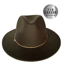 Load image into Gallery viewer, Summer Festival Hat with Vegan Leather Band - Festival Wear
