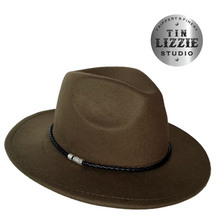 Load image into Gallery viewer, Summer Festival Hat with Vegan Leather Band - Festival Wear