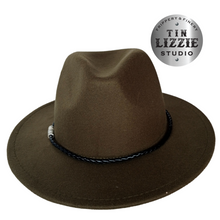 Load image into Gallery viewer, Summer Festival Hat with Vegan Leather Band - Festival Wear