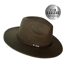 Load image into Gallery viewer, Summer Festival Hat with Vegan Leather Band - Festival Wear