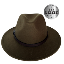 Load image into Gallery viewer, Summer Festival Hat with Vegan Leather Band - Festival Wear