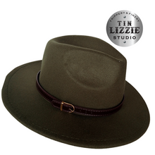 Load image into Gallery viewer, Summer Festival Hat with Vegan Leather Band - Festival Wear