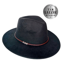 Load image into Gallery viewer, Summer Festival Hat with Vegan Leather Band - Festival Wear