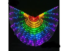 Load image into Gallery viewer, Beautiful Rainbow LED light up 3.3 metre wings with retractable sticks