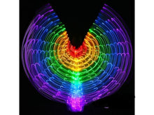 Load image into Gallery viewer, Beautiful Rainbow LED light up 3.3 metre wings with retractable sticks