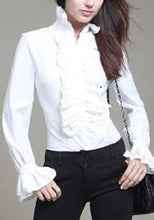Load image into Gallery viewer, Women's Victorian Era  Ruffle Front Shirt.