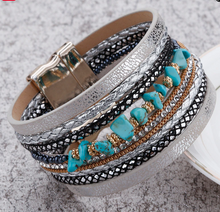 Load image into Gallery viewer, Leather Cuff - 8 Strand