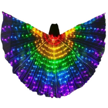 Load image into Gallery viewer, LED Wings - LED light up 3.3 metre wings with  Rainbow lights - Festival Wear