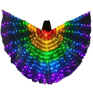 LED Wings - LED light up 3.3 metre wings with  Rainbow lights - Festival Wear 
