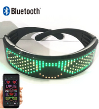 Load image into Gallery viewer, Programmable  Bluetooth LED Wrap Glasses. - Festival Wear
