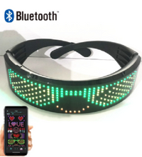 Load image into Gallery viewer, Programmable  Bluetooth LED Wrap Glasses. - Festival Wear