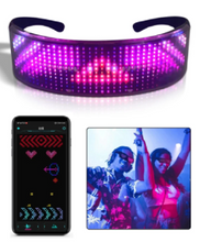 Load image into Gallery viewer, Programmable  Bluetooth LED Wrap Glasses. - Festival Wear
