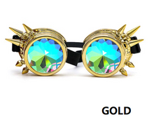 Load image into Gallery viewer, Spiked Holographic Aviator Goggles.