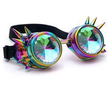 Load image into Gallery viewer, Spiked Holographic Aviator Goggles.