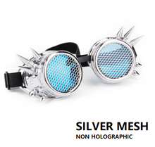 Load image into Gallery viewer, Spiked Holographic Aviator Goggles.