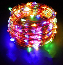 Load image into Gallery viewer, Battery operated seed lights. 1 metre. Safe to touch. Table decor. Rainbow colour