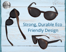 Load image into Gallery viewer, Eco Brown Bamboo Wood Design Polarized Sunglasses