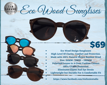 Load image into Gallery viewer, Eco Brown Bamboo Wood Design Polarized Sunglasses