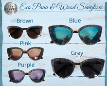 Load image into Gallery viewer, Eco Paua & Wood Design Polarized Sunglasses with Gold Detail