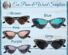 Load image into Gallery viewer, Eco Paua & Wood Cats Eye Design Sunglasses