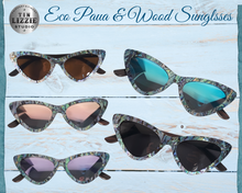 Load image into Gallery viewer, Eco Paua & Wood Cats Eye Design Sunglasses