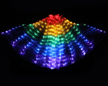 Load image into Gallery viewer, Beautiful Rainbow LED light up 3.3 metre wings with retractable sticks