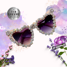 Load image into Gallery viewer, Crystal and Flower Designer Sunglasses
