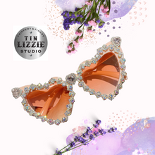 Load image into Gallery viewer, Crystal and Flower Designer Sunglasses
