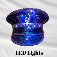 Load image into Gallery viewer, Unique Sequin and Rhinestone LED Captains Hat
