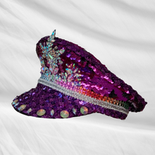 Load image into Gallery viewer, Unique Sequin and Rhinestone LED Captains Hat
