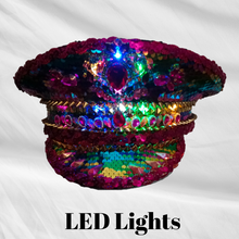 Load image into Gallery viewer, Unique Sequin and Rhinestone LED Captains Hat
