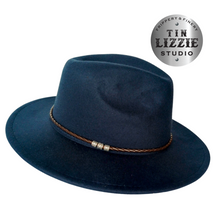 Load image into Gallery viewer, Summer Festival Hat with Vegan Leather Band - Festival Wear
