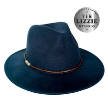 Load image into Gallery viewer, Summer Festival Hat with Vegan Leather Band - Festival Wear
